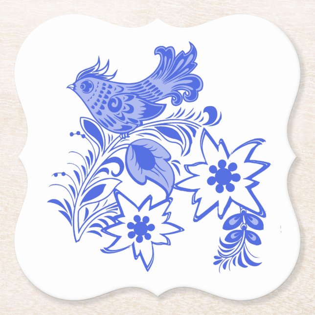 Porta-copo De Papel Blue Bird e Edelweiss (Frente)