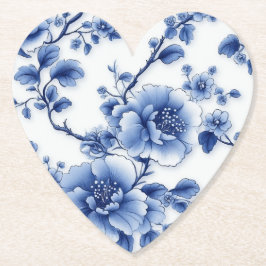 Porta-copo De Papel Blue Bloom Heart Napkin