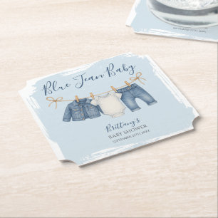 Porta-copo De Papel Blue Jean Chá de fraldas Denim Baby Outdoor
