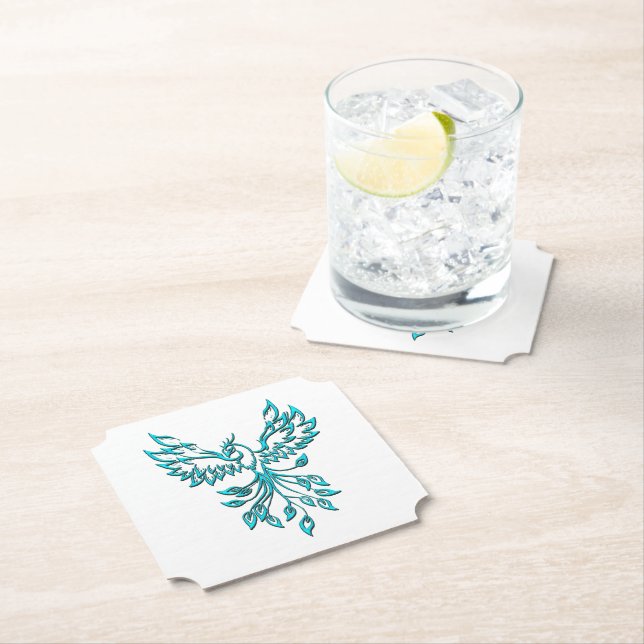 Porta-copo De Papel Blue Phoenix nasce em branco (Insitu)