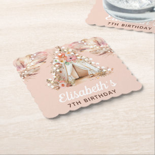 Porta-copo De Papel Boêmia Personalizada Elegante Aniversário