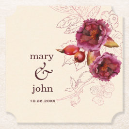 Porta-copo De Papel Boho Burgundy Rosa Tracery