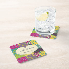 Porta-copo De Papel Boho Maximalista Patchwork Quilt Wedding
