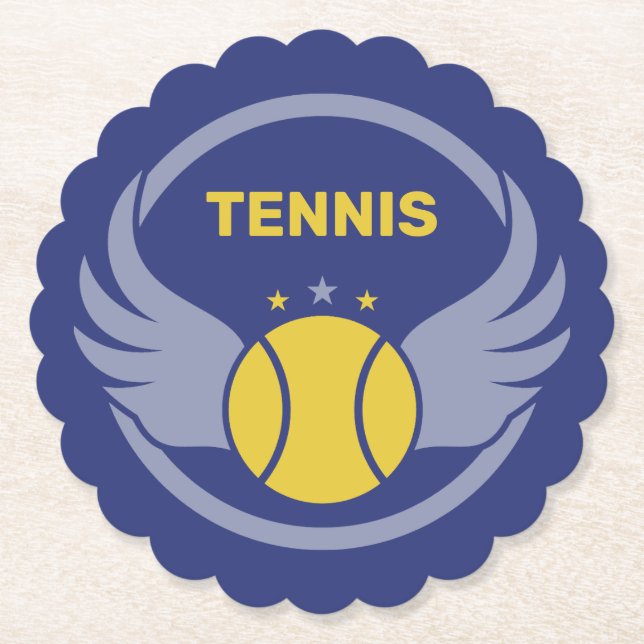 Porta-copo De Papel Bola de Tênis de Texto Personalizada com Asas (Frente)