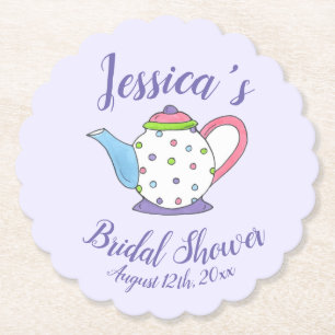 Porta-copo De Papel Bolinhas Bule de chá à tarde Chá de fraldas de noi