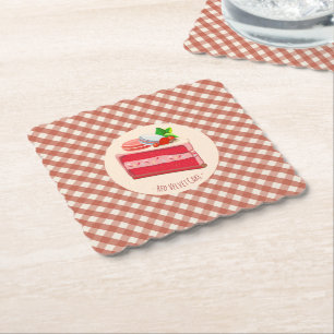 Porta-copo De Papel bolo de veludo vermelho com cream cheese de morang