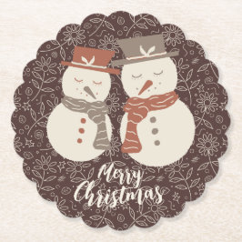 Porta-copo De Papel Bonecos de Neve Serenos - Feliz Natal a boneco de