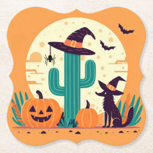 Porta-copo De Papel Bonita, sudoeste do deserto do Halloween/cacto