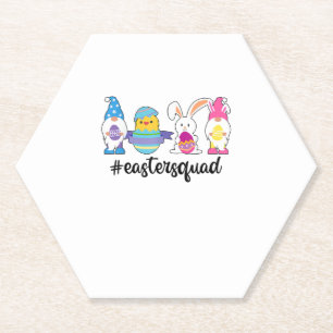 Porta-copo De Papel Bonitas Gnomias Bunnies Páscoa no Quadrado Coelho