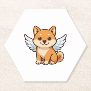 Porta-copo De Papel Bonito desenho animado Shiba Inu anjo felicidade d