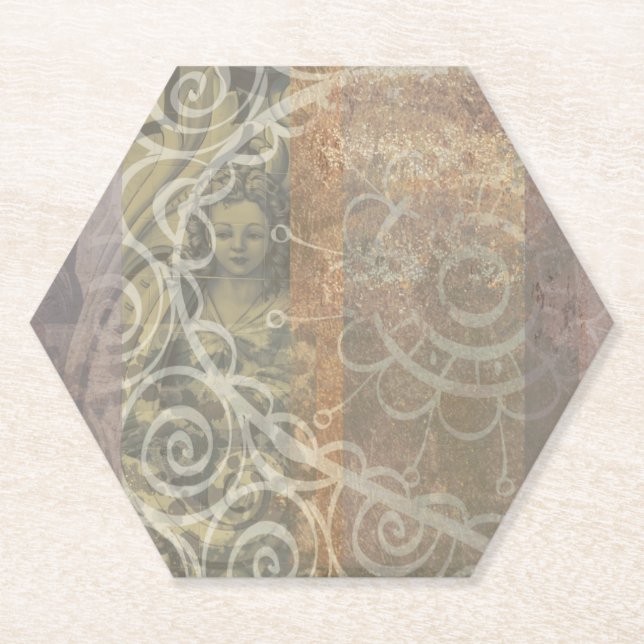 Porta-copo De Papel Bonito estilo estético marrom (Frente)