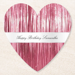 Porta-copo De Papel Bonito Gelado Rosa Tinsel Stripes