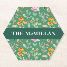 Porta-copo De Papel Bonito Padrão floral de cor d'água colorida