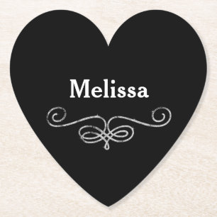 Porta-copo De Papel Bonito preto e prata