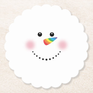 Porta-copo De Papel Bonito Unicorn Rainbow Horn Nose Snowman