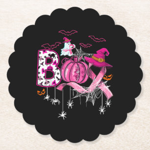 Porta-copo De Papel Boo Halloween Bompkin Pink Ribbon Witast Can
