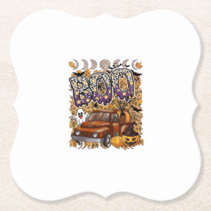 Porta-copo De Papel Boo Halloween Caminhão Antigo Fantasma Abóboras Le