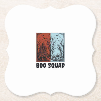 Porta-copo De Papel Boo Squad Camisa Vintage Halloween Abóbora Design_