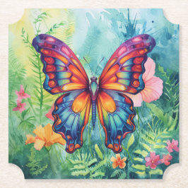 Porta-copo De Papel Borboleta Azul Laranja Asas