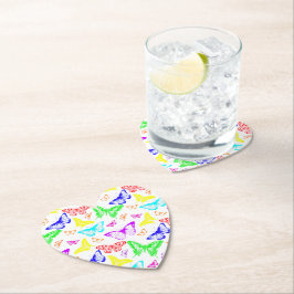 Porta-copo De Papel Borboletas Coloridas Arco-Íris Voando