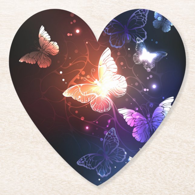 Porta-copo De Papel Borboletas noturnas brilhantes (Frente)