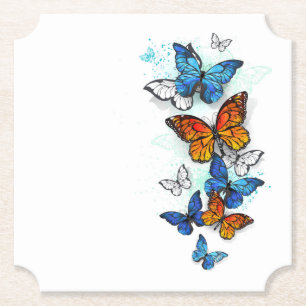 Porta-copo De Papel Borboletas voadoras Morpho e Monarca
