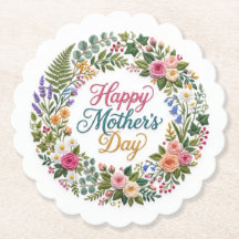 Bordado Falso Floral Feliz Dia das Mães