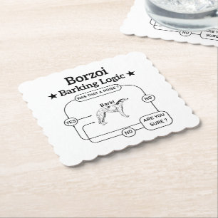 Porta-copo De Papel Borzoi Barking Logic Funny Dog Owner Sarcástico