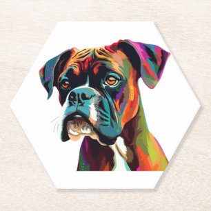 Porta-copo De Papel Boxer Dog Colorido