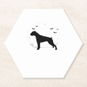 Porta-copo De Papel Boxer Dog � Halloween Moon Silhouette Classic T-Sh