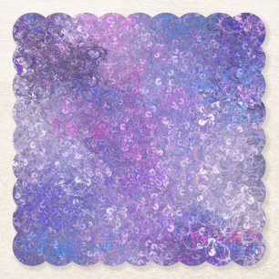Porta-copo De Papel Brilho de Lantejoulas Rosa e Roxo