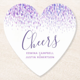 Porta-copo De Papel Brindes manchas de aquarela de arte moderna roxa