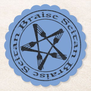 Porta-copo De Papel Brise Seitan Vegan Pentagram (versão escura)