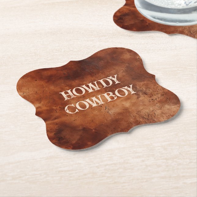 Porta-copo De Papel Brown Ocidental Howdy Cowboy Brown (Angular)