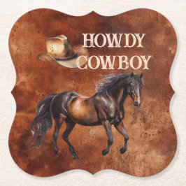 Porta-copo De Papel Brown Ocidental Howdy Cowboy Brown