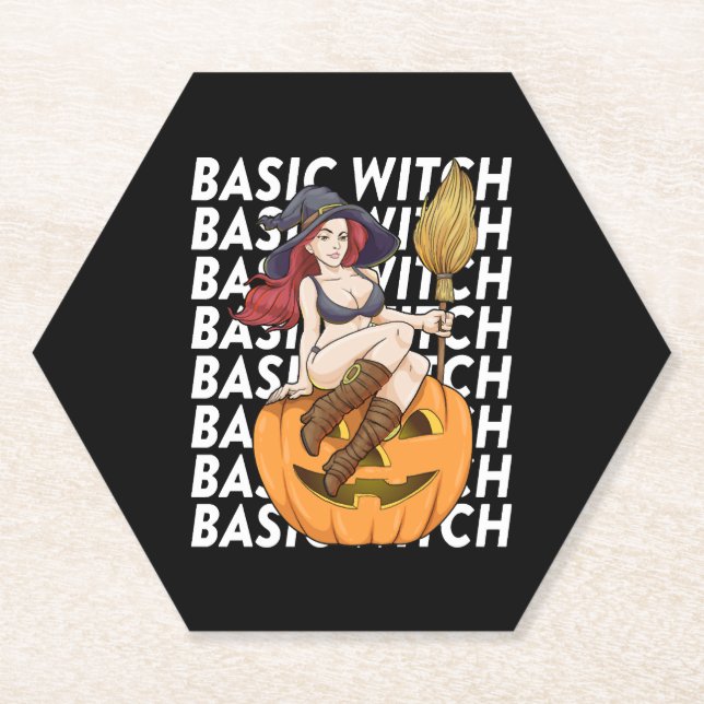 Porta-copo De Papel Bruxa Básica Halloween Costume Engraçado Sarcástic (Frente)