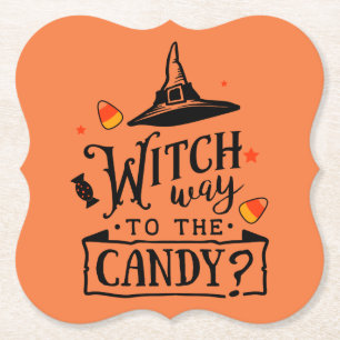 Porta-copo De Papel Bruxa Caminho Para Doce Halloween