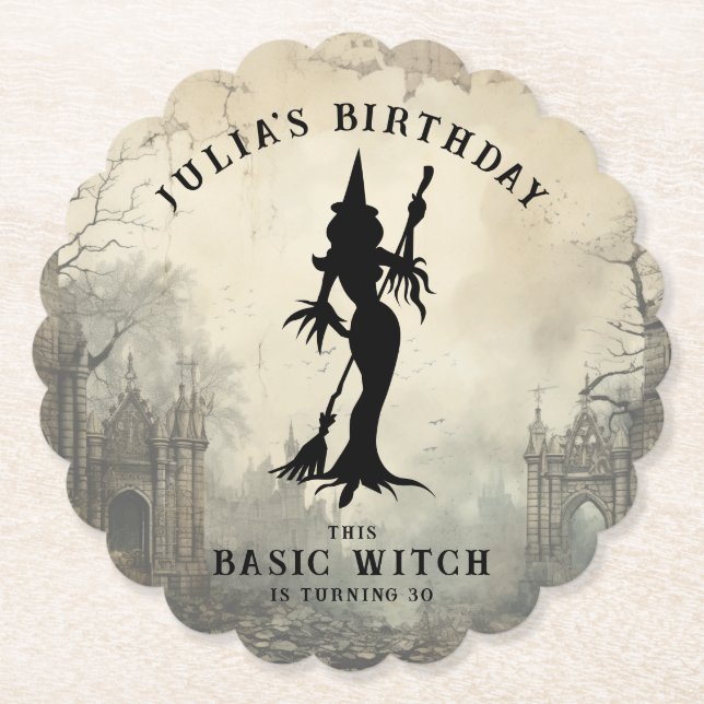 Porta-copo De Papel bruxas modernas do Halloween (Frente)