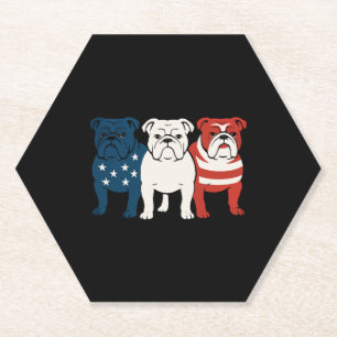 Porta-copo De Papel Bulldog 4 de Julho Amante de Cachorro Homens mulhe