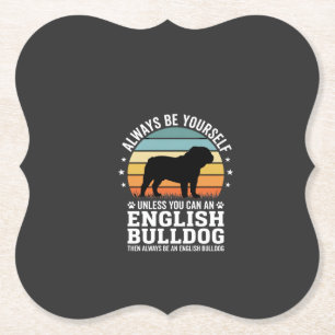 Porta-copo De Papel Bulldog Inglês Pôr do Sol Seja Você Mesmo Cachorro