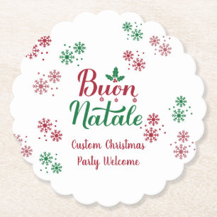 Porta-copo De Papel Buon Natale Italiana Felry Christmas