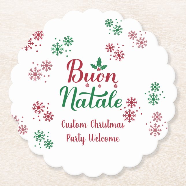 Porta-copo De Papel Buon Natale Italiana Felry Christmas (Frente)