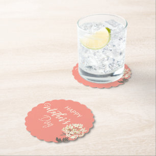 Porta-copo De Papel Buquê/Dia de as mães Floral Branco