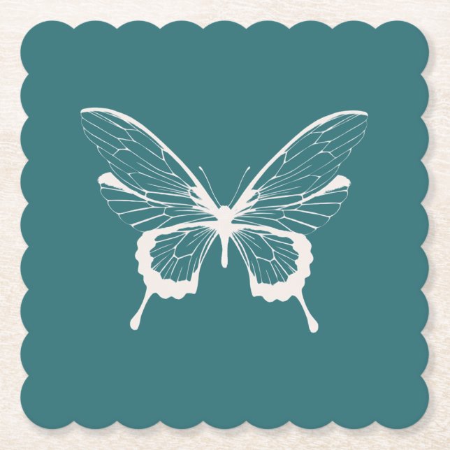 Porta-copo De Papel Butterfly Paper Coaster (Frente)