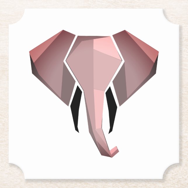 Porta-copo De Papel Cabeça de Elefante Geométrica (Frente)