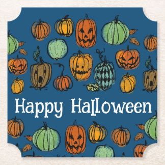 Porta-copo De Papel Cabeças de abóbora de Halloween