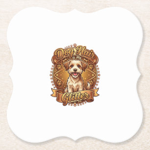 Porta-copo De Papel Cabelo De Cachorro É Fita Dourada Fofa Brilhante_1
