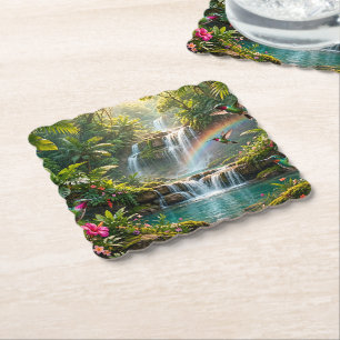 Porta-copo De Papel Cachoeiras Arco-íris Beija-flores Esconderijo Trop