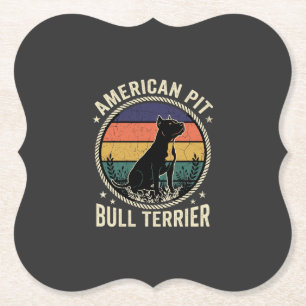 Porta-copo De Papel Cachorro American Pit Bull Terrier Pôr do Sol Vint