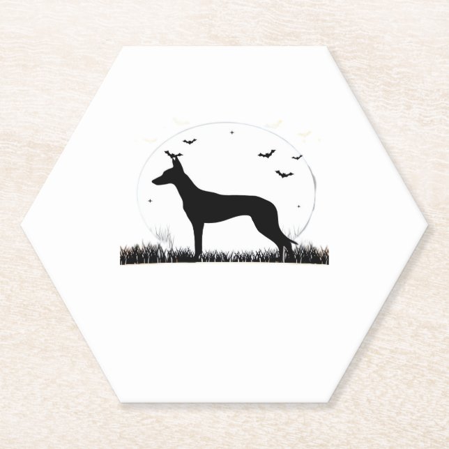 Porta-copo De Papel Cachorro Azawakh - Silhueta Halloween Clássica T- (Frente)